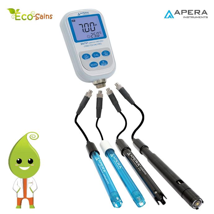 APERA, pH/ORP/Cond./Sal./Res./DO Meter pH/DO/ORP/Conductivity/TDS/Salinity/Resistivity/Temperature Portabel